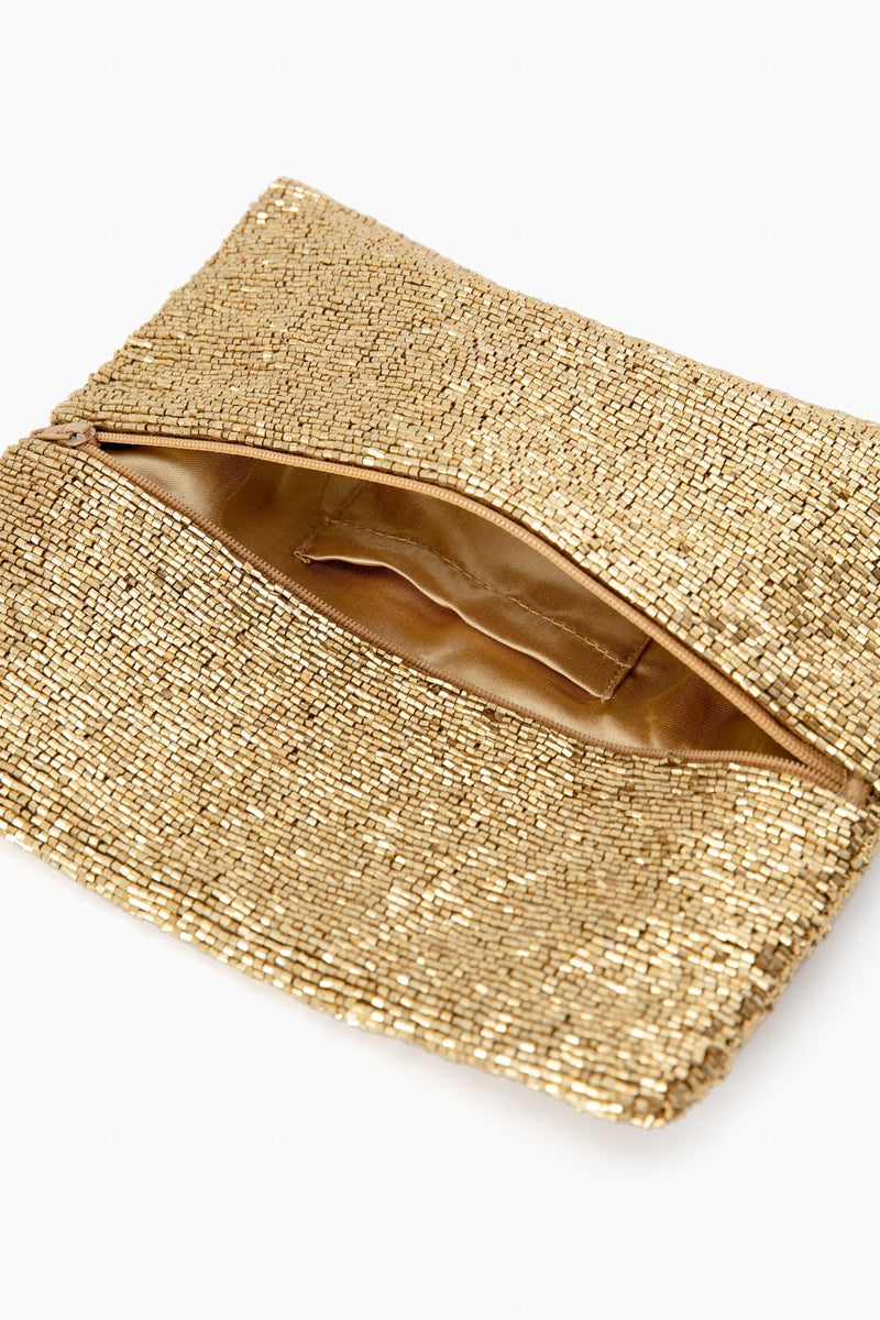 Gold Beaded Clutch