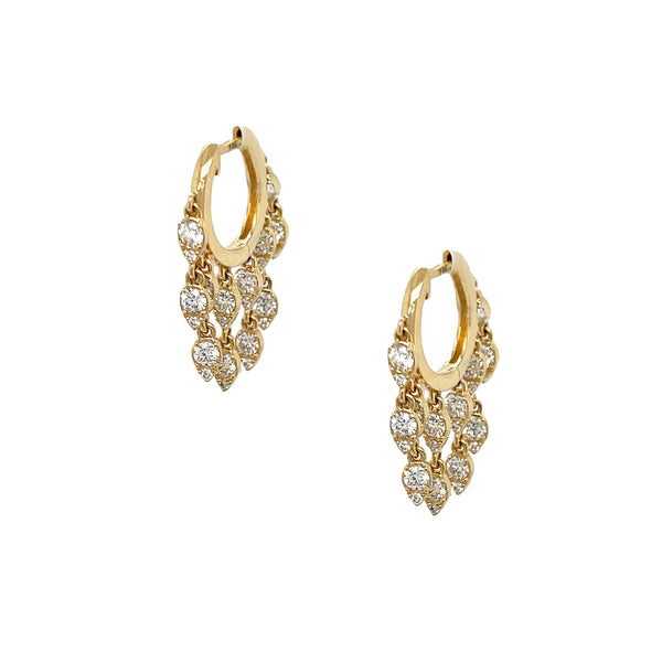 Diamond Dangle Huggie Earrings