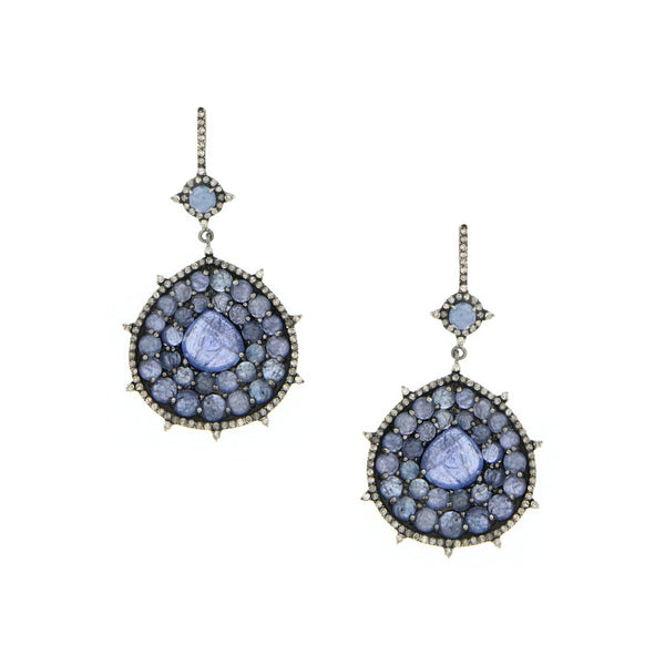 Tanzanite & Diamond Teardrop Earrings