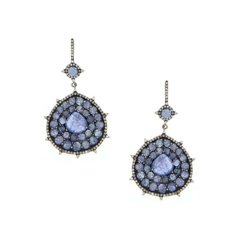 Tanzanite & Diamond Teardrop Earrings