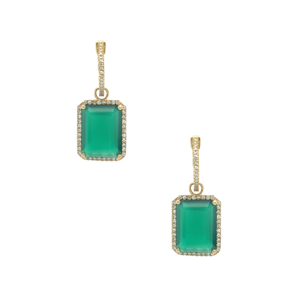Diamond & Green Onyx Earrings