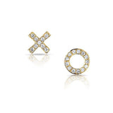 Diamond X O Stud Earrings