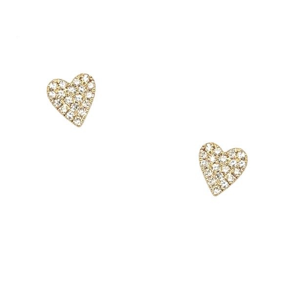 Diamond Heart Stud Earrings