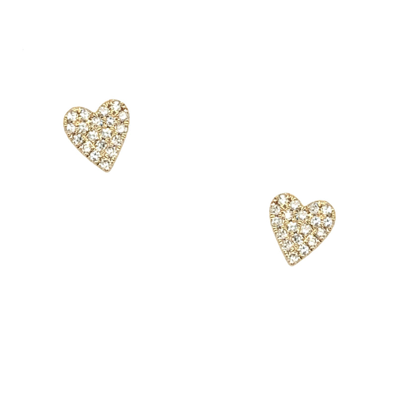 Diamond Heart Stud Earrings