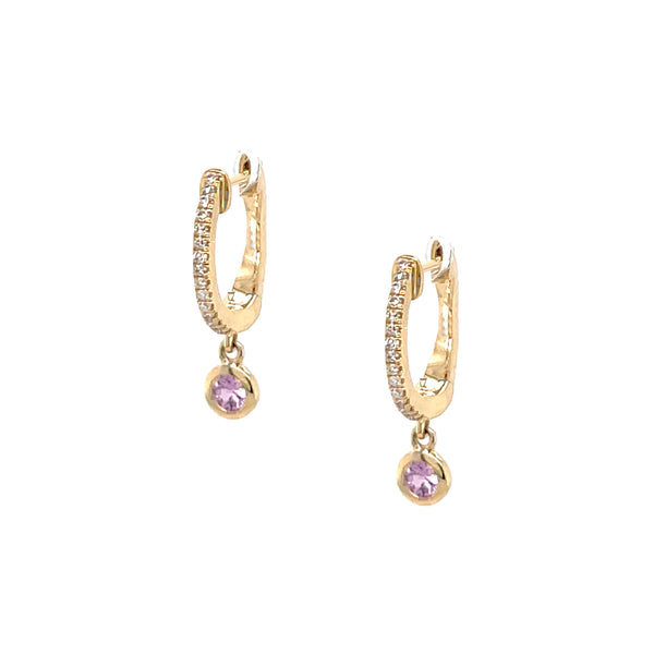 Diamond & Pink Sapphire Earrings