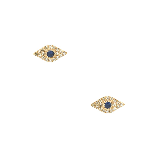 Diamond & Sapphire Eye Earrings