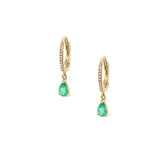 Emerald & Diamond Huggie Earrings