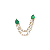 Diamond & Emerald Chain Earring