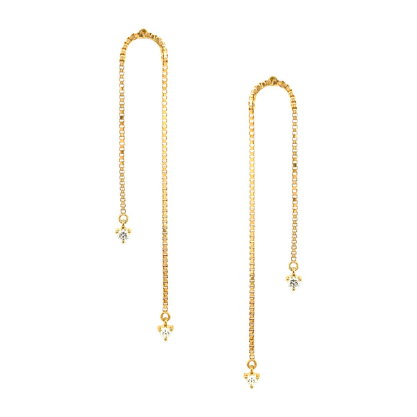 Diamond Double Dangle Earrings