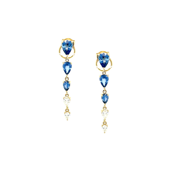 Diamond & Sapphire Drop Earrings