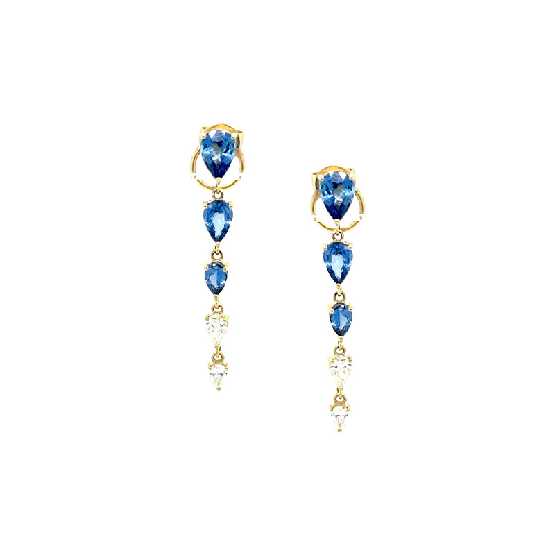 Diamond & Sapphire Drop Earrings