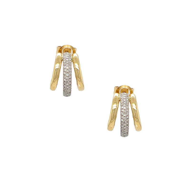 Diamond Claw Huggie Earrings