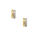 Diamond Two Band Hoop Earrings