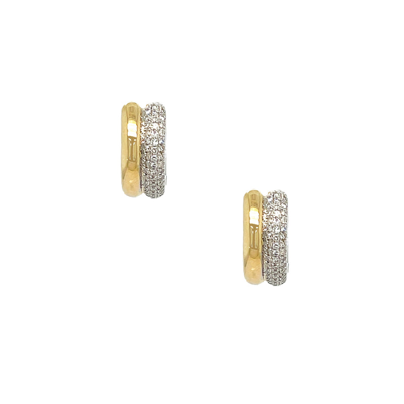 Diamond Two Band Hoop Earrings
