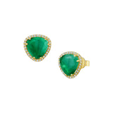 Emerald & Diamond Stud Earrings