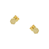 Diamond Hexagonal Stud Earrings
