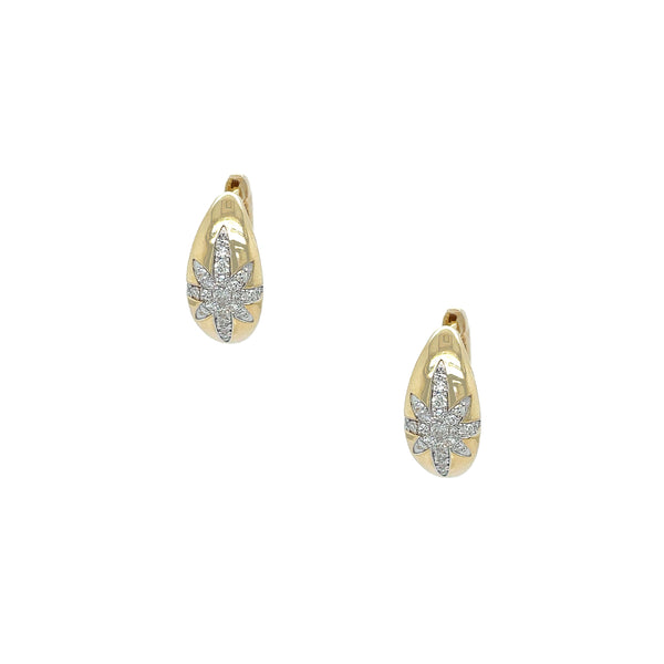 Diamond Starburst Hoop Earrings
