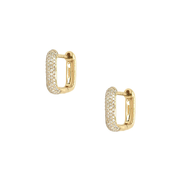 Diamond Square Huggie Earrings