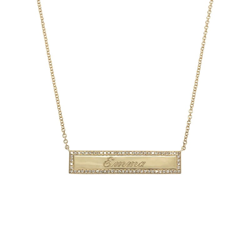 Diamond Bar Pendant Necklace