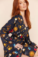 Kaia Cloud Jersey Kimono Robe in Mystic