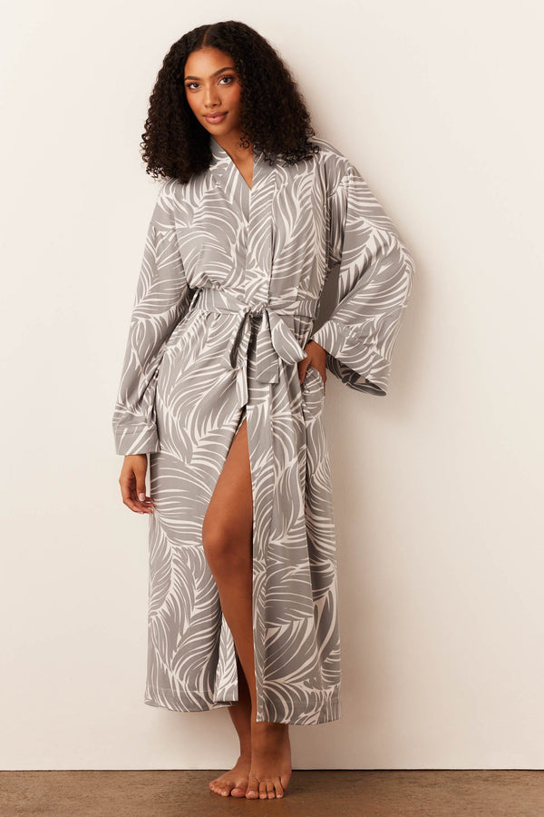 Kaia Cloud Jersey Kimono Robe in Whisper