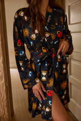 Meadow Cloud Jersey Classic Short Robe in Mystic