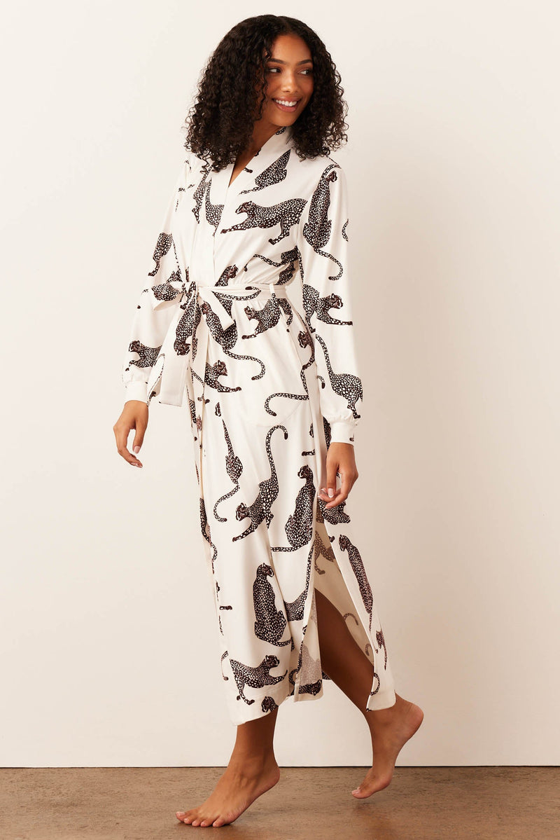 Skyler Cloud Jersey Banded Long Robe in Vinyasa