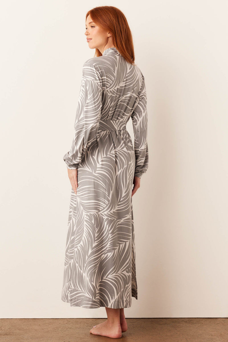 Skyler Cloud Jersey Banded Long Robe in Whisper