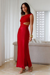 Dreamer’s Path Off The Shoulder Maxi Dress Red