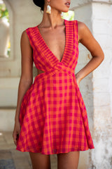 FORTUNATE ONE Sunset Picnic Mini Dress Pink