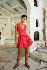 FORTUNATE ONE Sunset Picnic Mini Dress Pink