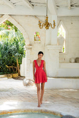 FORTUNATE ONE Sunset Picnic Mini Dress Pink