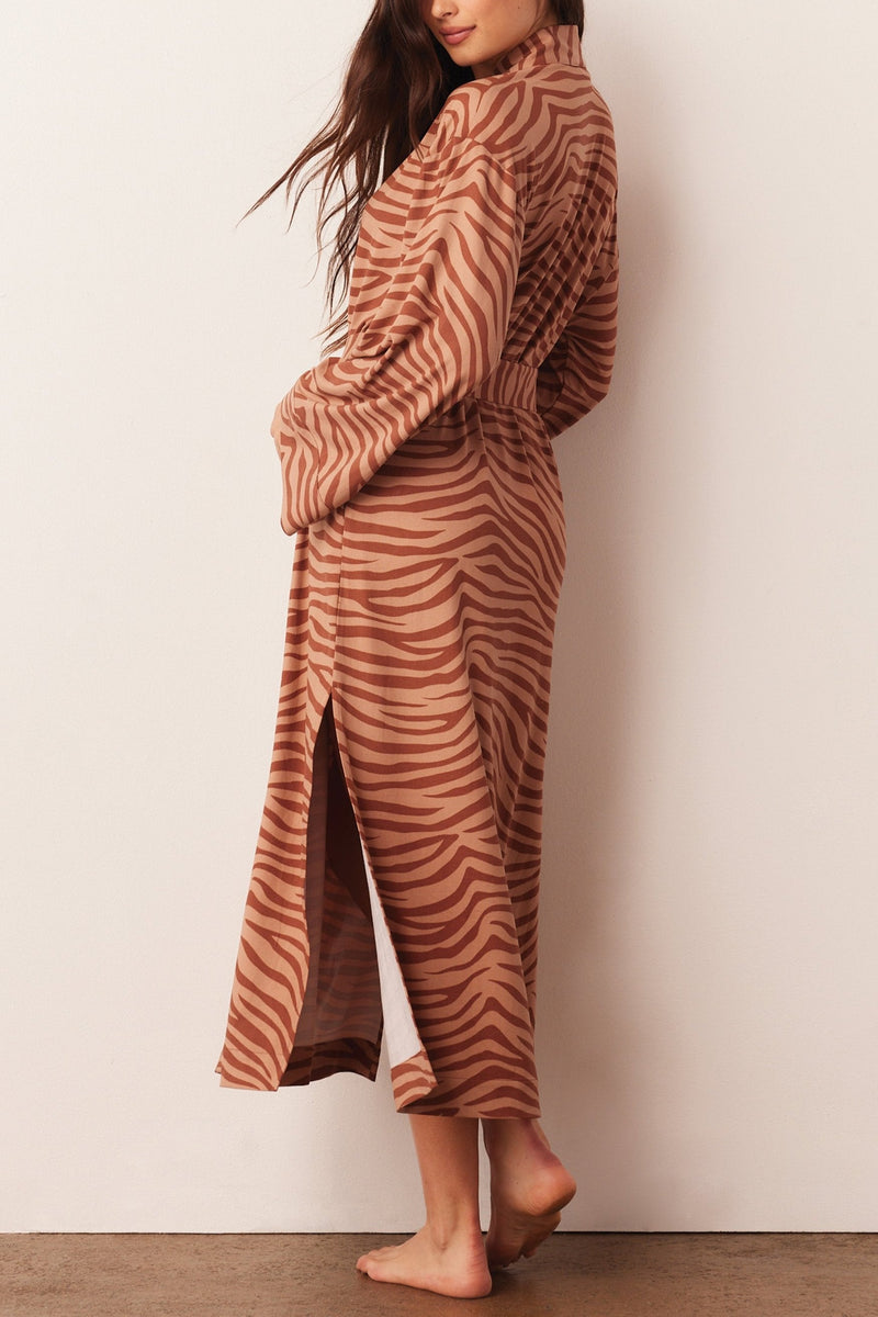 Kaia Cloud Jersey Kimono Robe in Bengal