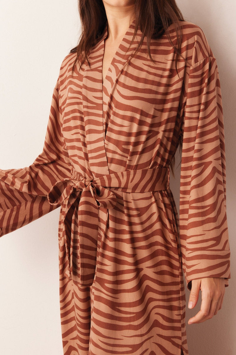 Kaia Cloud Jersey Kimono Robe in Bengal