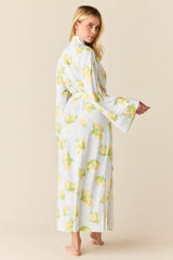 Kaia Cloud Jersey Kimono Robe in Lemon Spritz