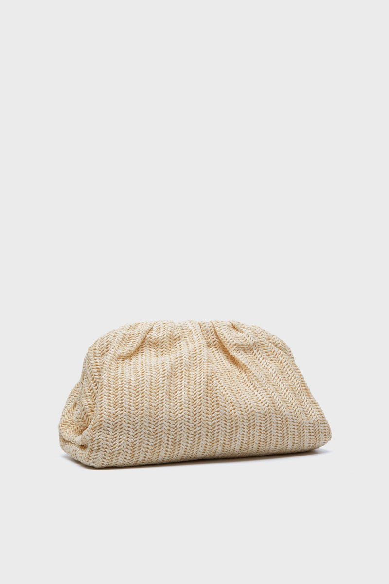 Light Raffia Slouchy Clutch
