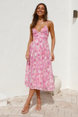 Fairytale Daydreams Midi Dress Pink