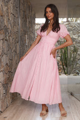 Busy Bee Maxi Dress Pink