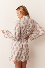Meadow Cloud Jersey Classic Short Robe in Boheme