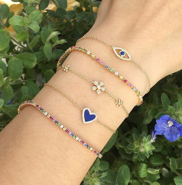 Diamond & Sapphire Eye Bracelet