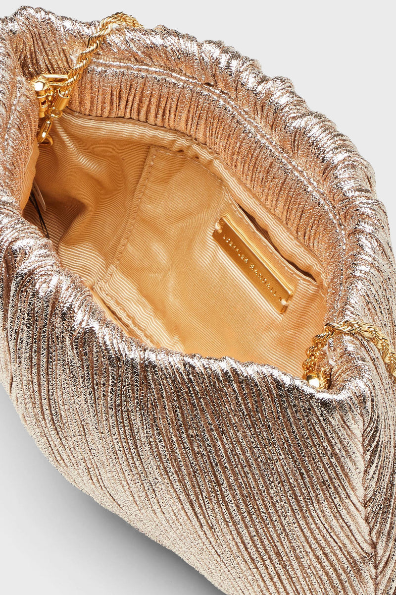 Champagne Shimmer Brit Pleated Clutch