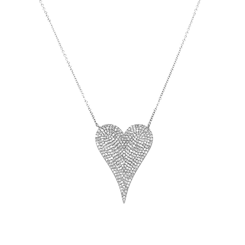 Extra Large Diamond Heart Necklace