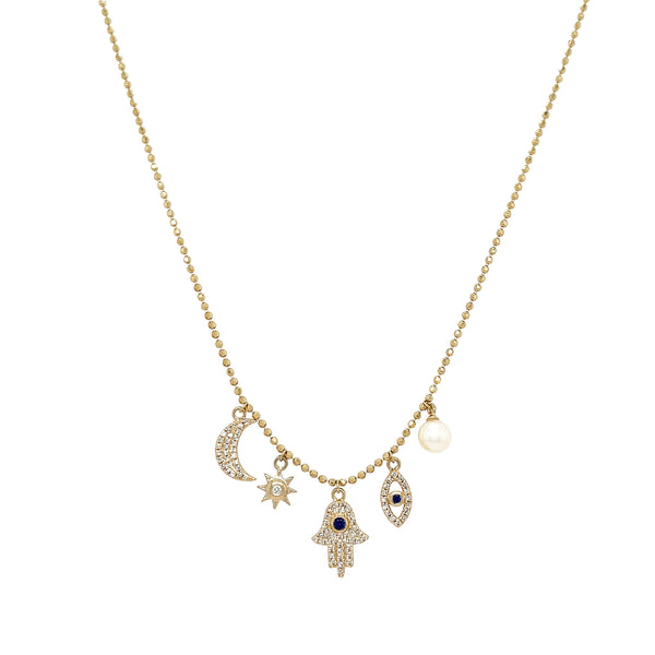 Diamond Multi Charm Necklace
