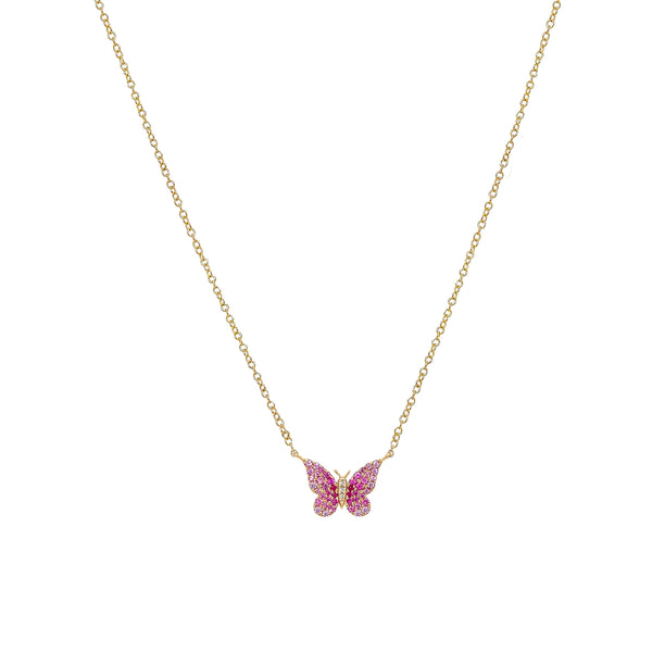 Diamond & Sapphire Butterfly Necklace