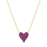 Ruby & Diamond Heart Necklace