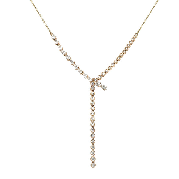 Multi Shape Diamond Lariat Necklace