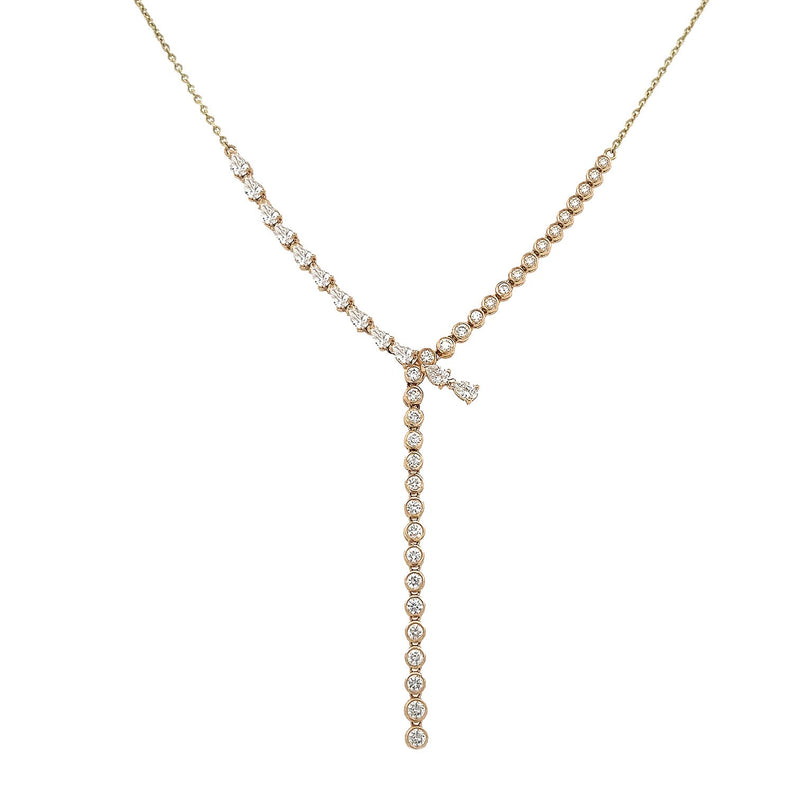 Multi Shape Diamond Lariat Necklace