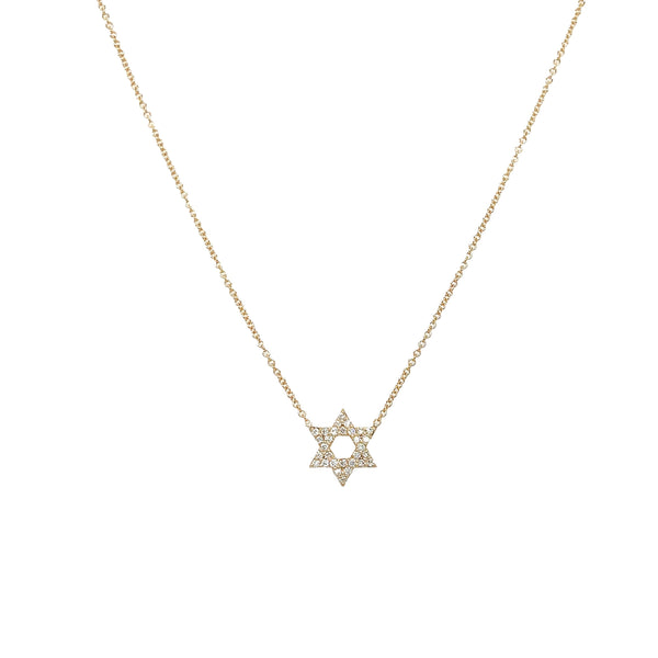 Diamond Star Of David Necklace