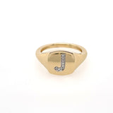 Diamond Initial Signet Ring