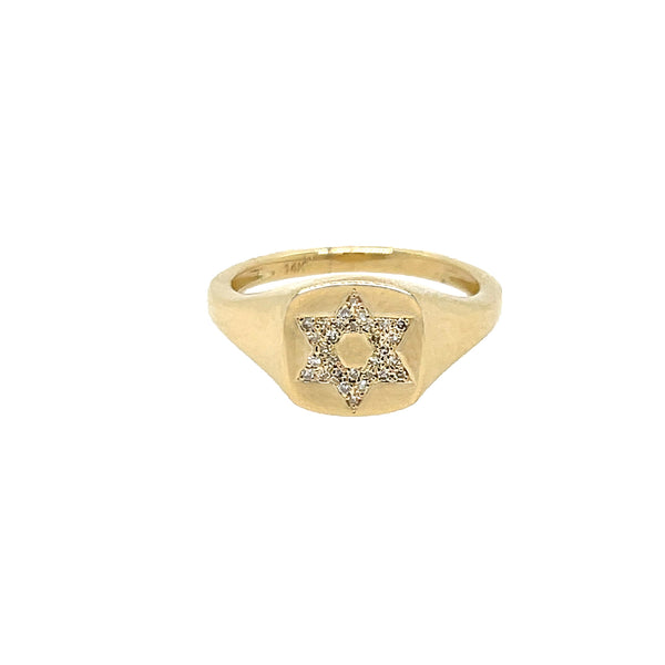 Diamond Star Of David Ring